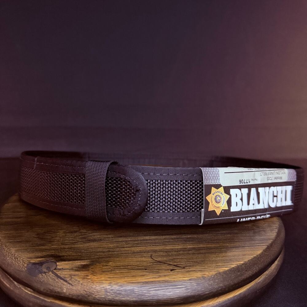 Bianchi Inner Duty Belt 7205 Size 28"-34" Hook Lined Molded Nylon Black